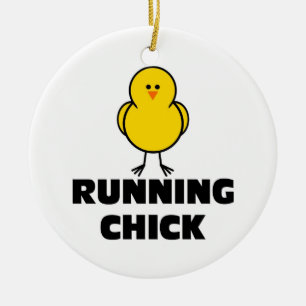Running Chick Ceramic Ornament