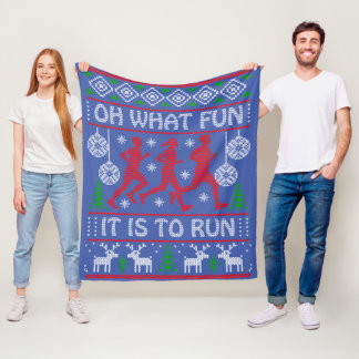 Running Christmas Gift Idea What Fun It Is To Run Fleece Blanket