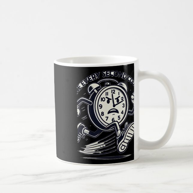 Running Clock Make Every Second Count Sticker  Coffee Mug (Right)