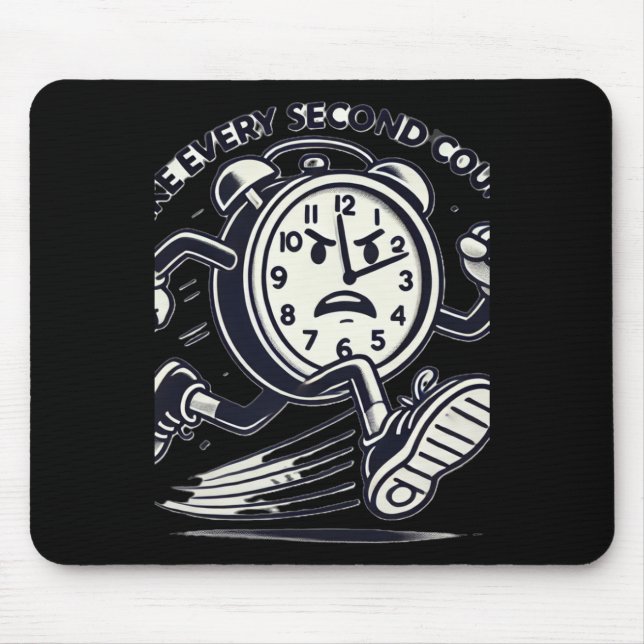 Running Clock Make Every Second Count Sticker  Mouse Pad (Front)