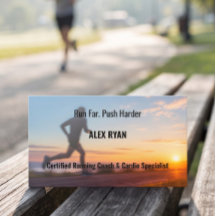 Running Coach Sunrise Photo Business Card