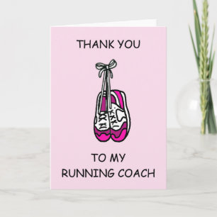 Running Coach Thanks Thank You Card