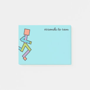 Running Colourful Funny Runner Text Template Post-it Notes