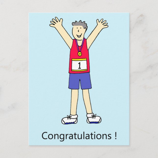 Running Congratulations for Him. Postcard (Front)