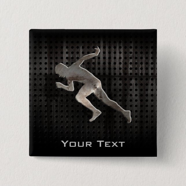Running; Cool 2 Inch Square Button (Front)