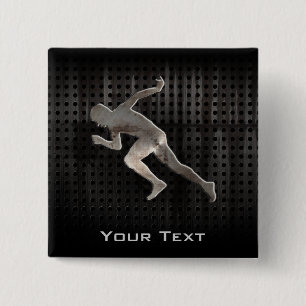 Running; Cool 2 Inch Square Button