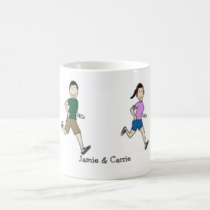 Running couple - personalized cartoon mug
