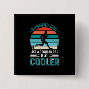 Running Dad 2 Inch Square Button