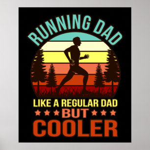 Running Dad Definition Half Marathon Runner Fitnes Poster