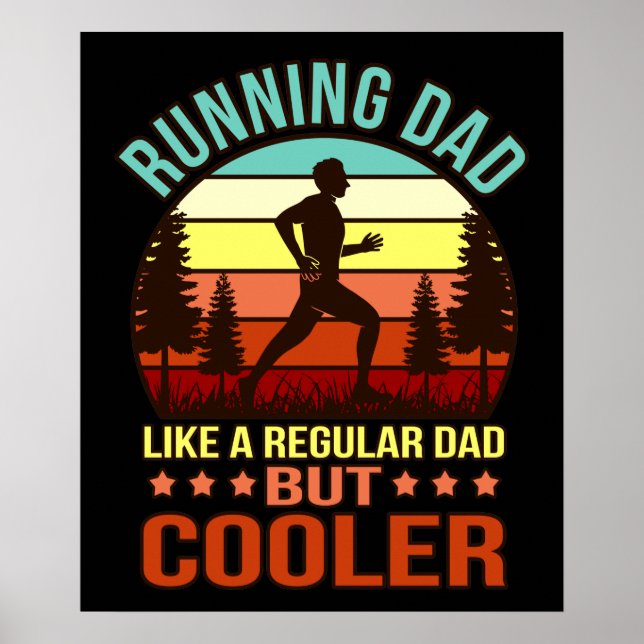 Running Dad Definition Half Marathon Runner Fitnes Poster (Front)