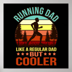 Running Dad Definition Half Marathon Runner Fitnes Poster