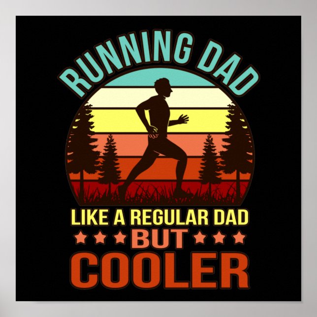 Running Dad Definition Half Marathon Runner Fitnes Poster (Front)