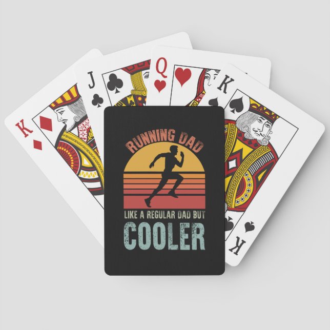 Running Dad Fathers Day Gift Marathon Runner Dad Playing Cards (Back)