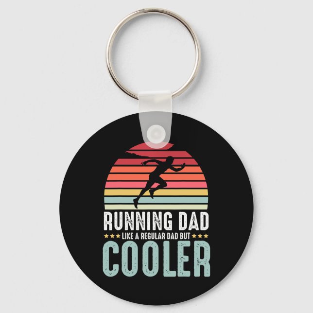 Running Dad Funny Marathon Runner Father's Day Dis Keychain (Front)