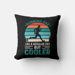 Running Dad Throw Pillow