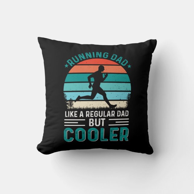 Running Dad Throw Pillow (Front)