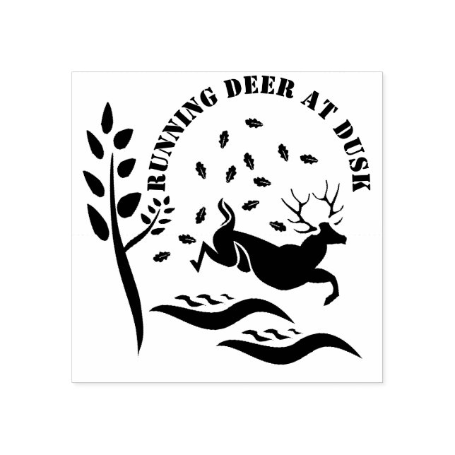 Running Dear At Dusk Rubber Stamp (Imprint)