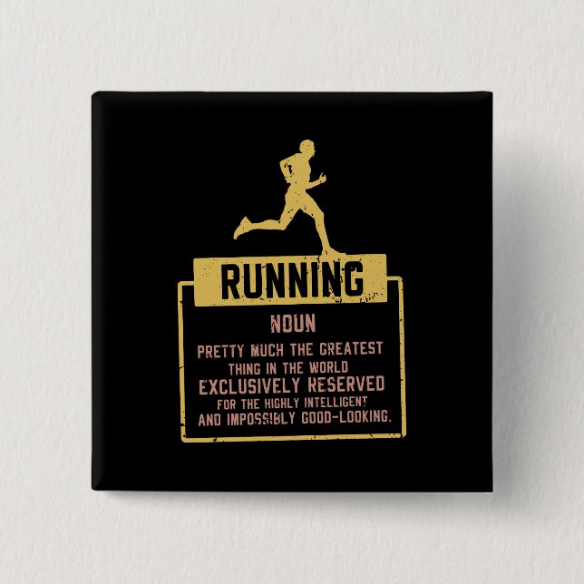 Running Definition 2 Inch Square Button (Front)