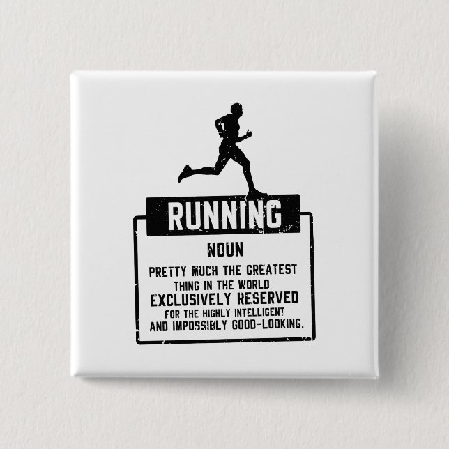 Running Definition 2 Inch Square Button (Front)