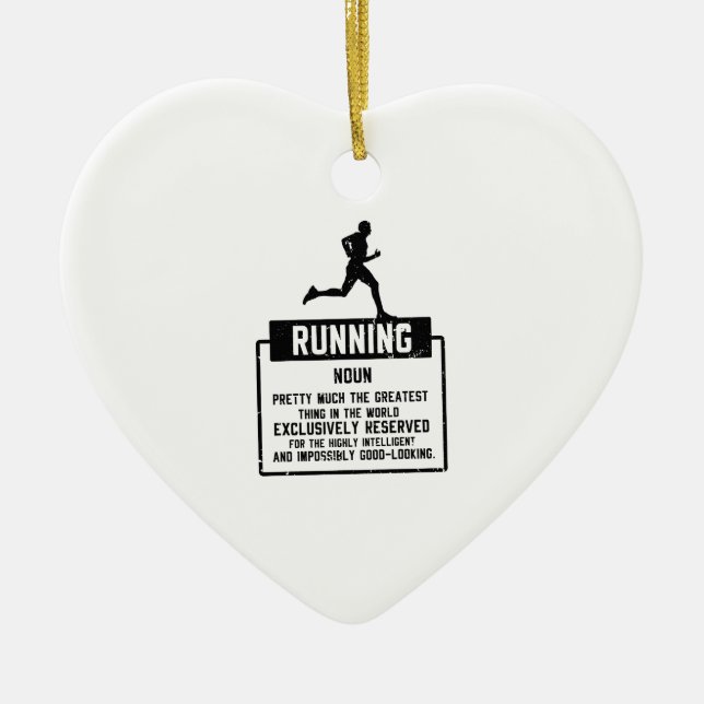 Running Definition Ceramic Ornament (Front)