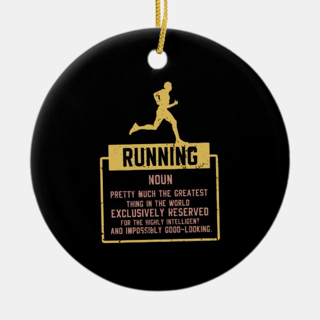Running Definition Ceramic Ornament (Front)