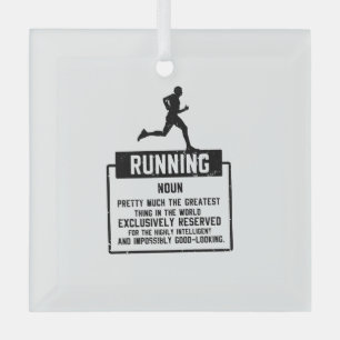 Running Definition Glass Ornament