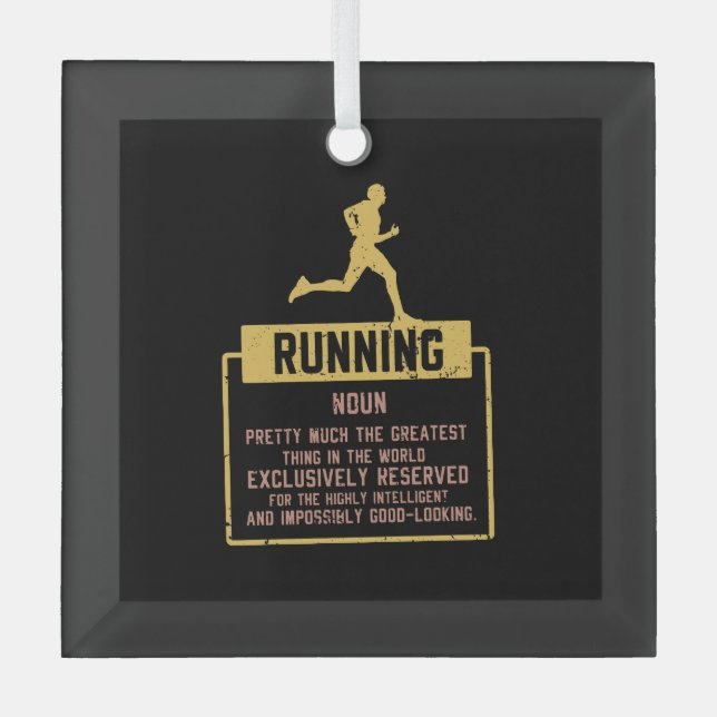 Running Definition  Glass Ornament (Front)