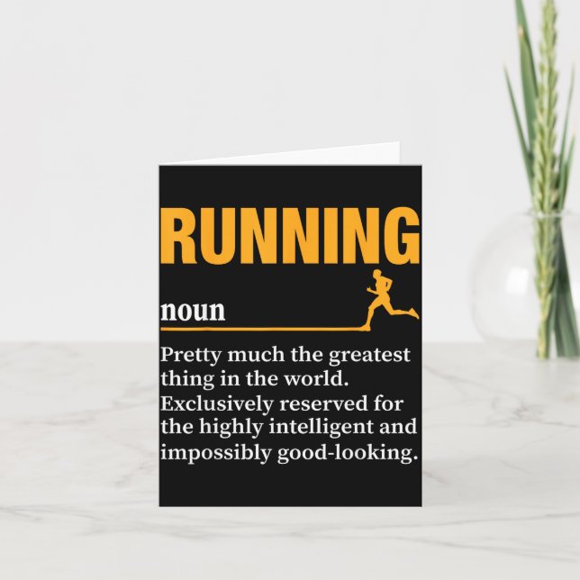 Running Definition Humor Marathon Funny Athlete Ru Card (Front)