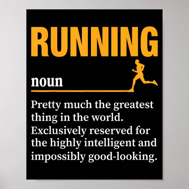 Running Definition Humor Marathon Funny Athlete Ru Poster (Front)