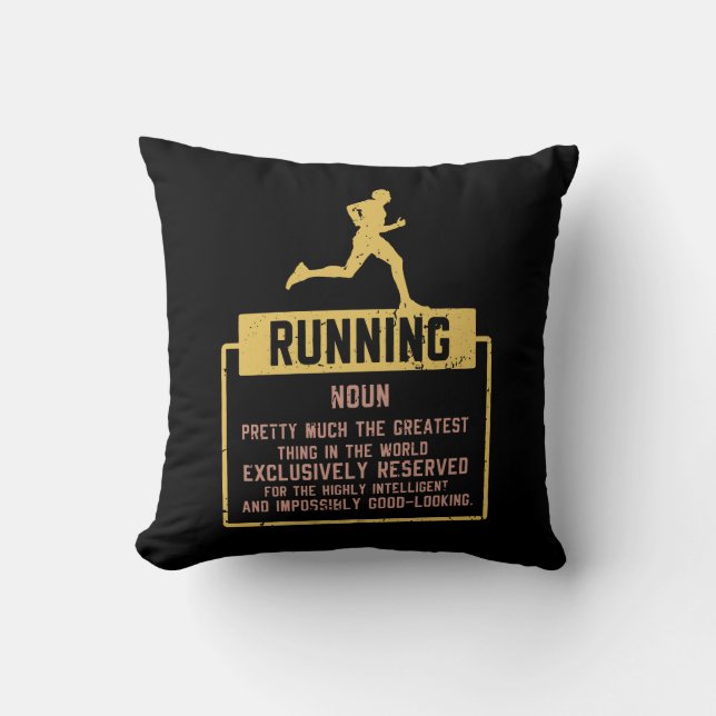 Running Definition Throw Pillow (Front)