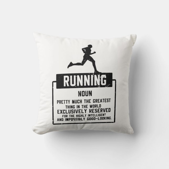 Running Definition Throw Pillow (Front)