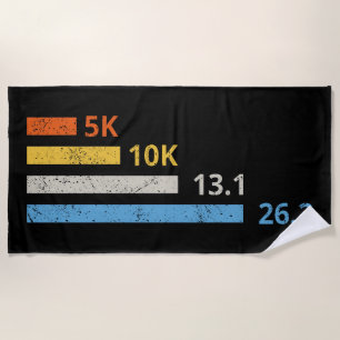 Running Distances I - 5K 10K 13.1 26.2 Marathoner Beach Towel