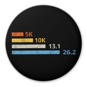 Running Distances I - 5K 10K 13.1 26.2 Marathoner Ceramic Knob