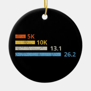 Running Distances I - 5K 10K 13.1 26.2 Marathoner Ceramic Ornament