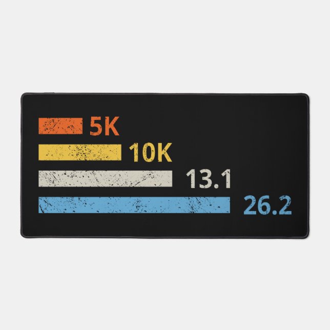 Running Distances I - 5K 10K 13.1 26.2 Marathoner Desk Mat (Front)