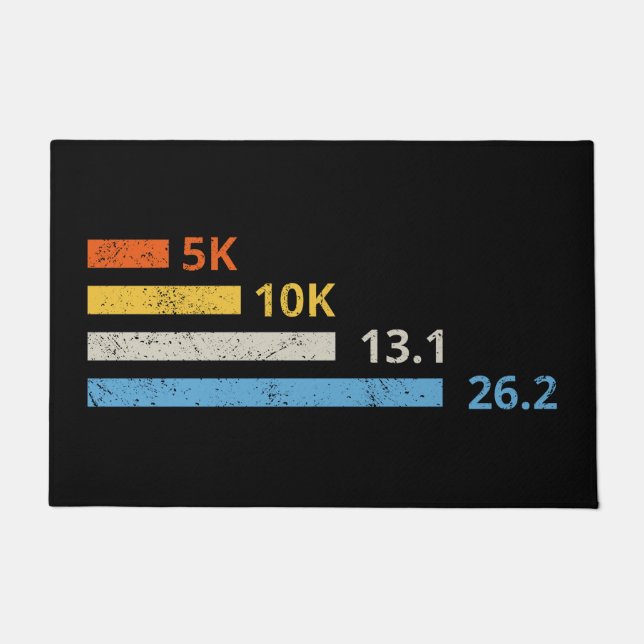 Running Distances I - 5K 10K 13.1 26.2 Marathoner Doormat (Front)