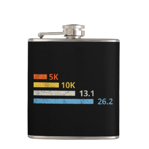 Running Distances I - 5K 10K 13.1 26.2 Marathoner Hip Flask