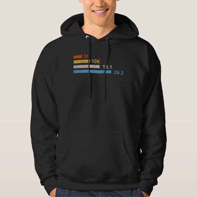 Running Distances I - 5K 10K 13.1 26.2 Marathoner Hoodie (Front)