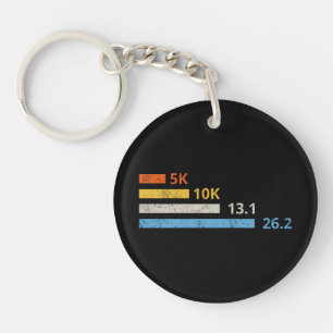 Running Distances I - 5K 10K 13.1 26.2 Marathoner Keychain