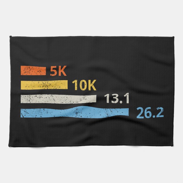 Running Distances I - 5K 10K 13.1 26.2 Marathoner Kitchen Towel (Horizontal)