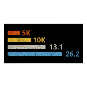 Running Distances I - 5K 10K 13.1 26.2 Marathoner Poster