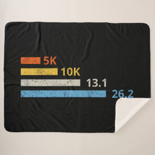 Running Distances I - 5K 10K 13.1 26.2 Marathoner Sherpa Blanket
