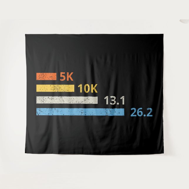 Running Distances I - 5K 10K 13.1 26.2 Marathoner Tapestry (Front (Horizontal))