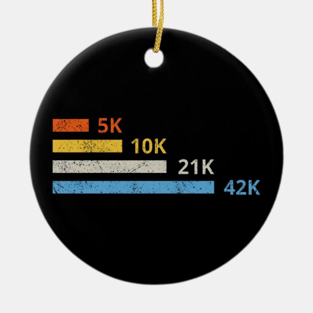 Running Distances II - 5K 10K 21K 42K Marathoner Ceramic Ornament (Front)