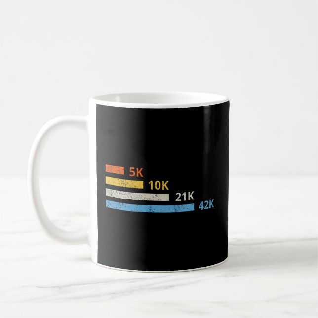 Running Distances II - 5K 10K 21K 42K Marathoner Coffee Mug (Left)