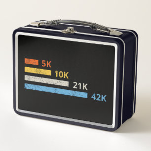 Running Distances II - 5K 10K 21K 42K Marathoner Metal Lunch Box