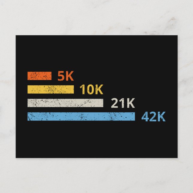 Running Distances II - 5K 10K 21K 42K Marathoner Postcard (Front)