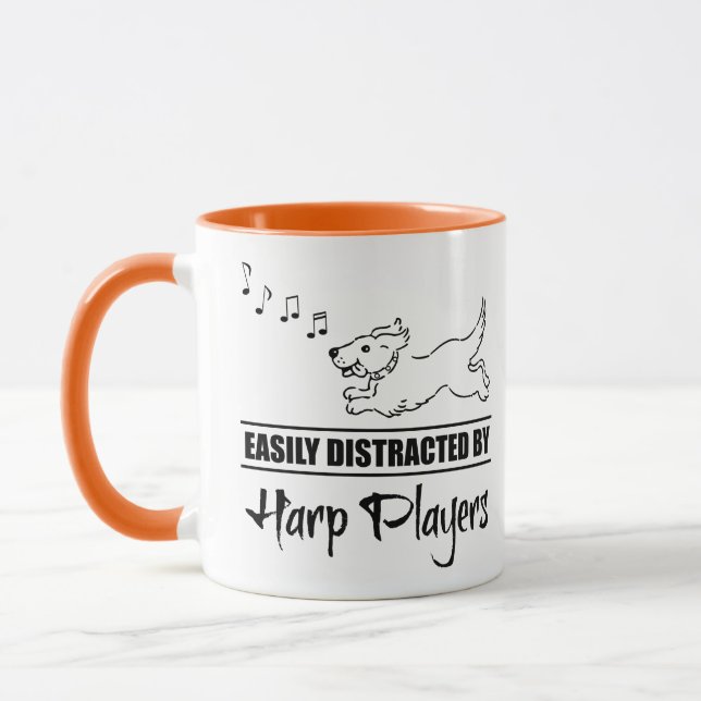 Running Dog Easily Distracted by Harp Players Mug (Left)