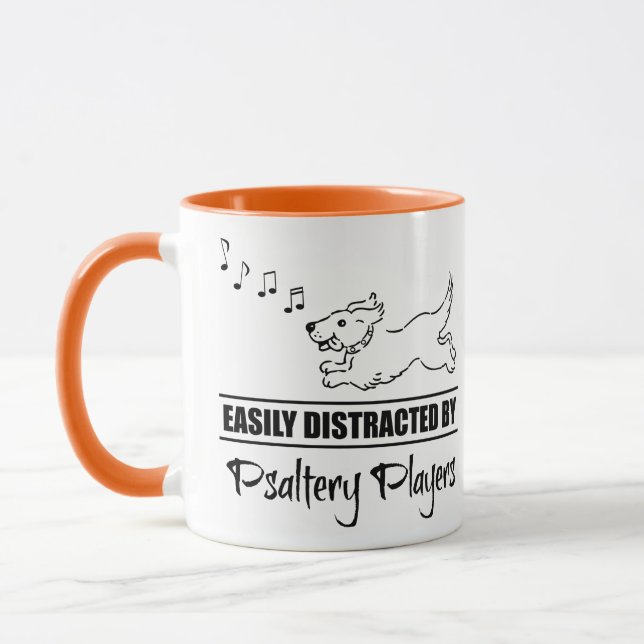 Running Dog Easily Distracted by Psaltery Players Mug (Left)