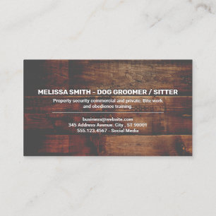 Running Dog Logo Wood Background Business Card